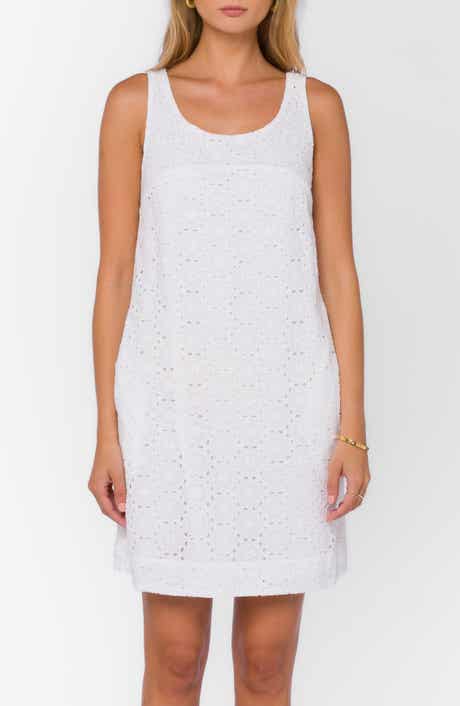 VELVET HEART Eyelet Sleeveless Shift Dress