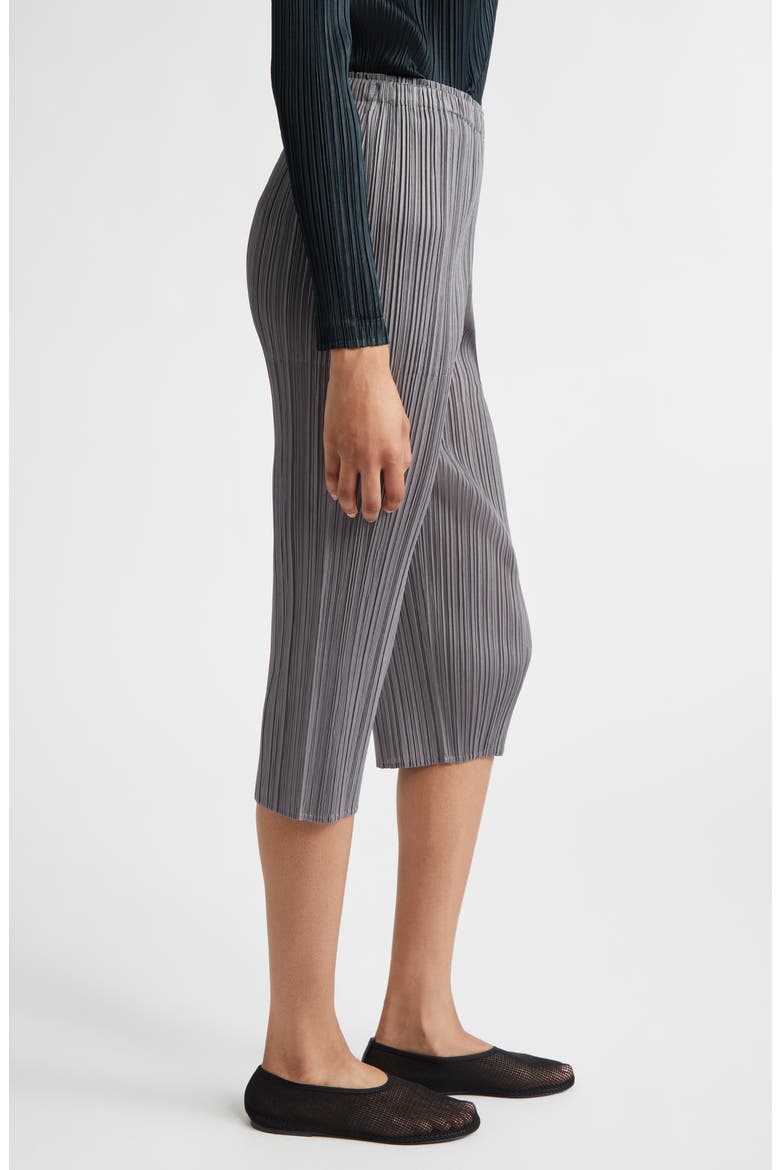 Pleated Crop Skinny Pants, Alternate, color, GRAY