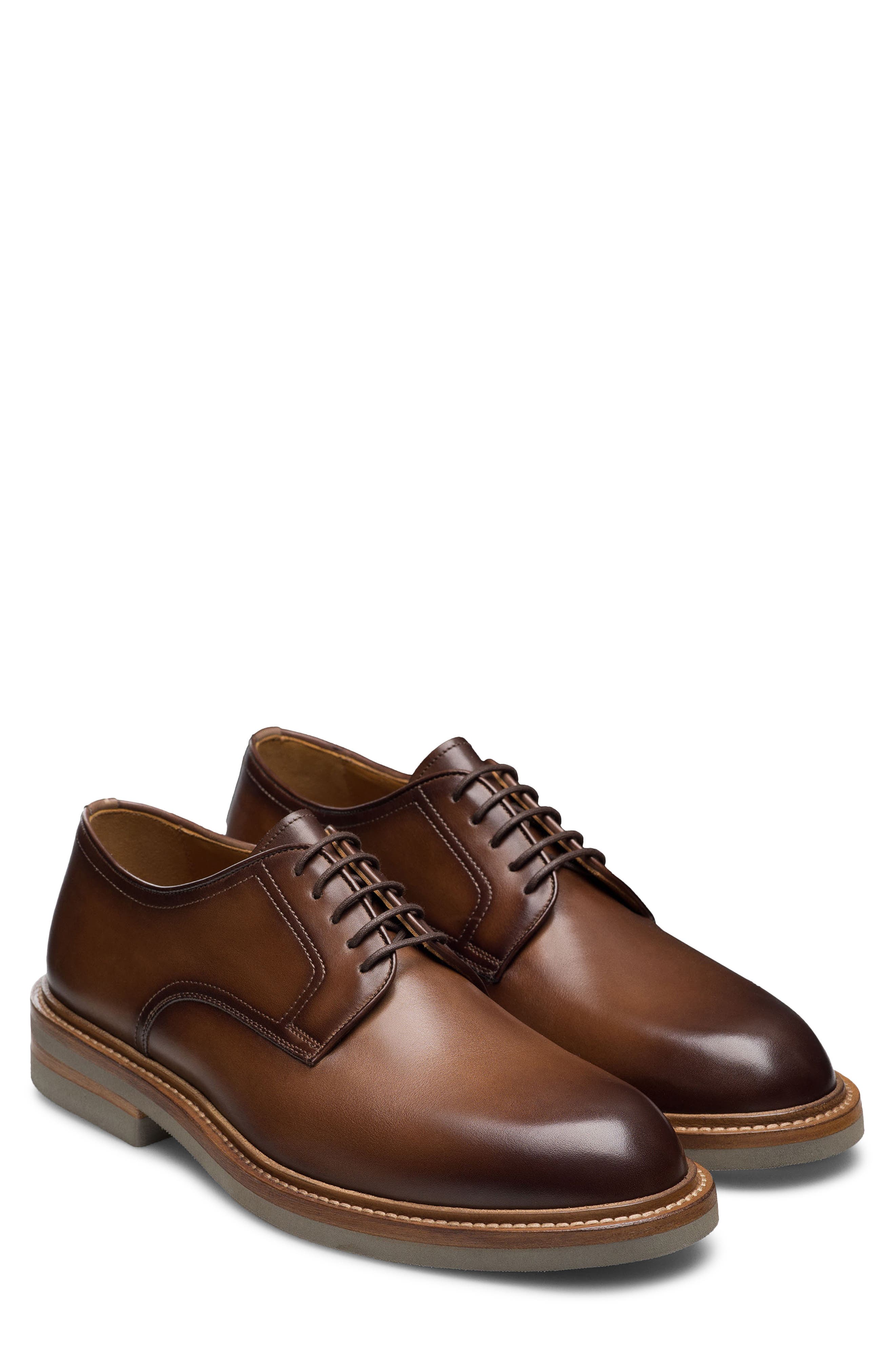 Magnanni Marton Suede Derby, Main, color, Brown