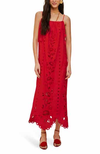FARM Rio Richelieu Embroidered Maxi Sundress