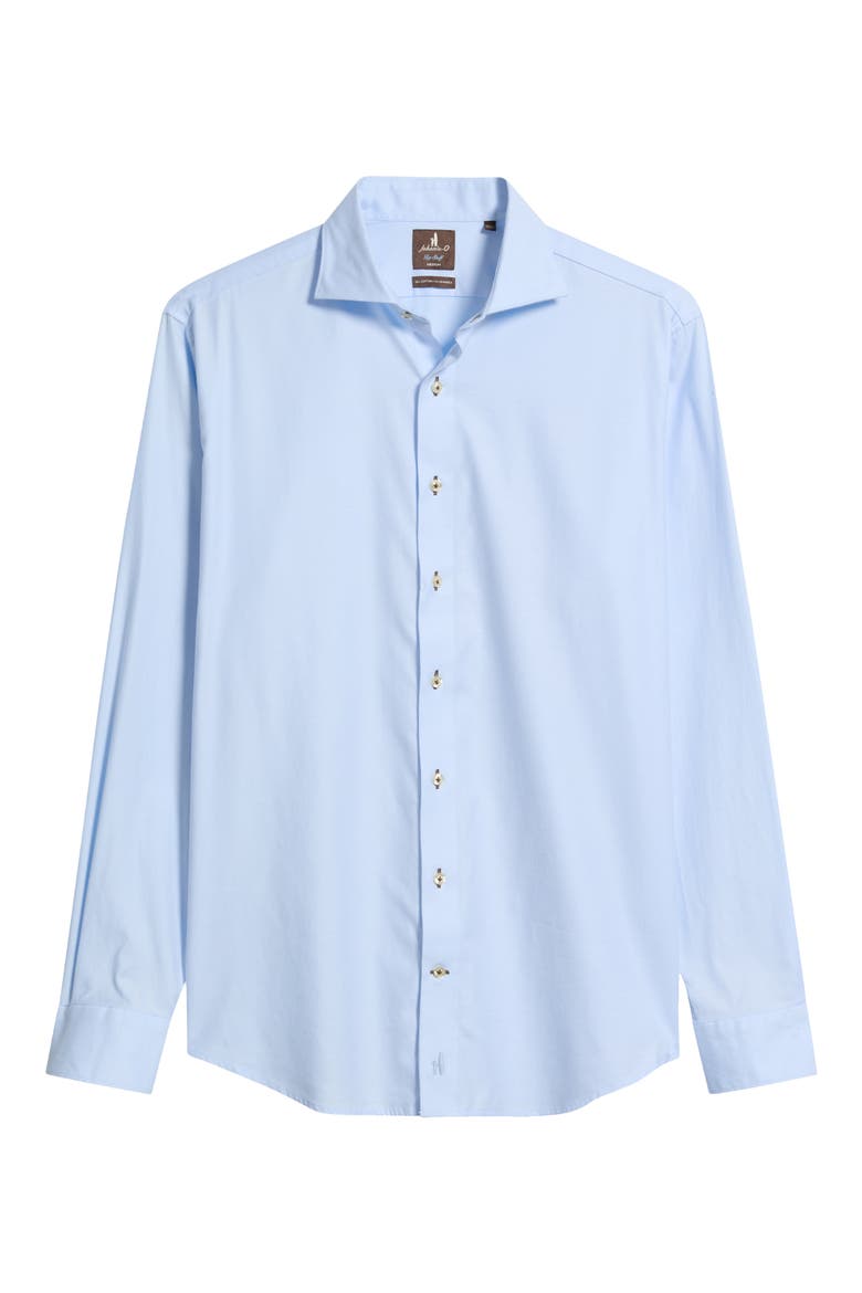 Stretch Twill Solid Long Sleeve Button Up Shirt, Alternate, color, GULF BLUE