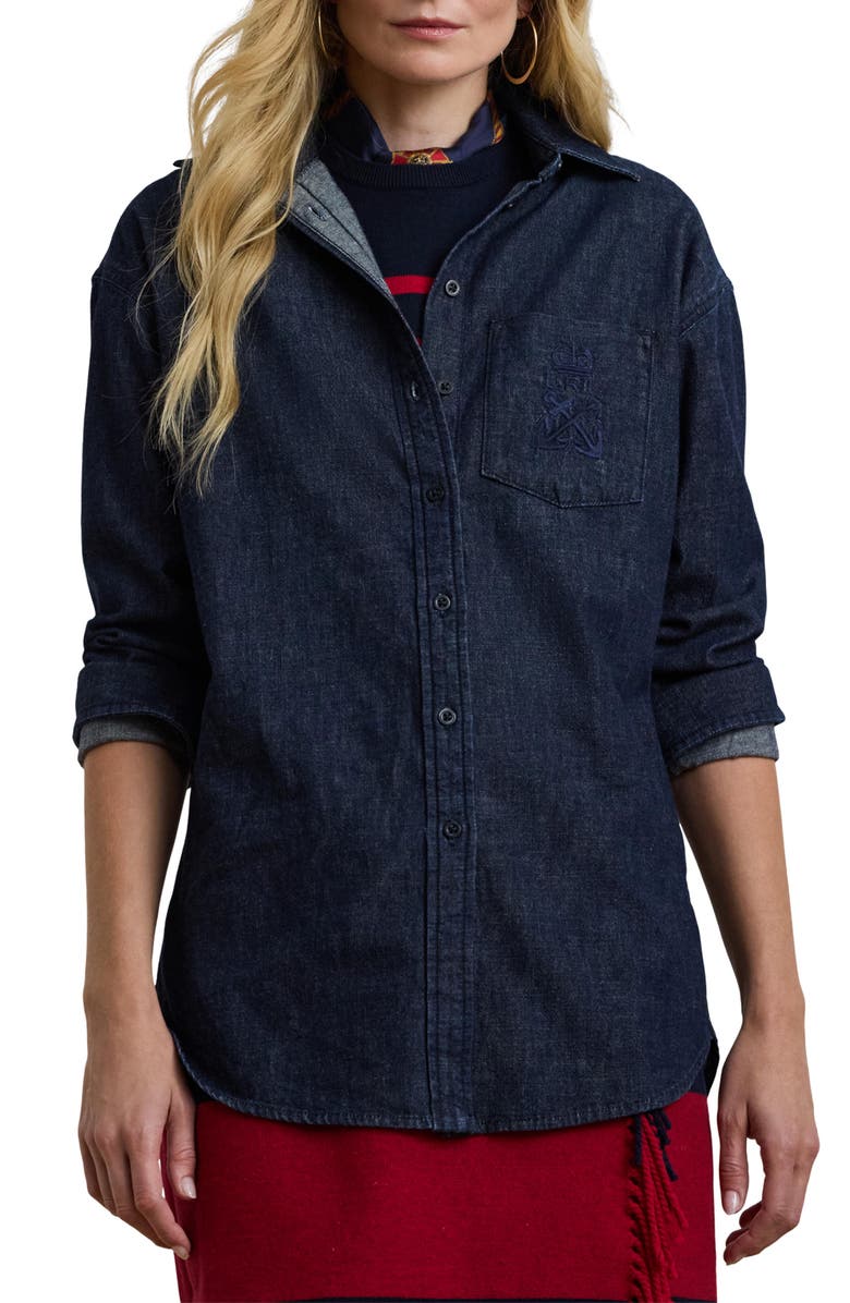 Lauren Ralph Lauren Denim Button-Up Shirt, Main, color, 