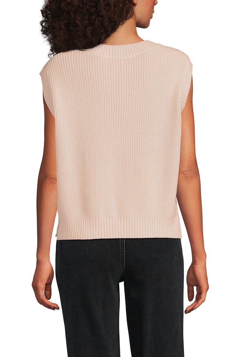 Drifter Modern Cable V Neck Vest Sweater, Alternate, color, Pink Opal
