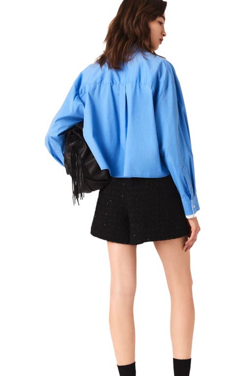 Maje Womens Rhinestone-embellished Mid-rise Tweed Shorts Black In Black
