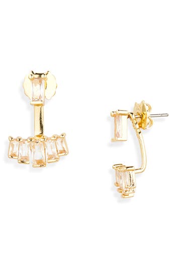 Nordstrom Rack Baguette Cubic Zirconia Front/back Earrings