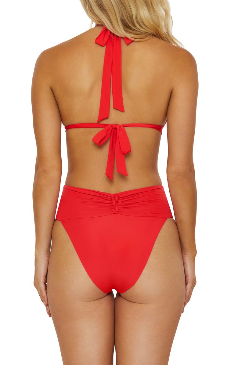 Isabella Rose Belmore Beaded Triangle Bikini Top, Alternate, color, Crimson