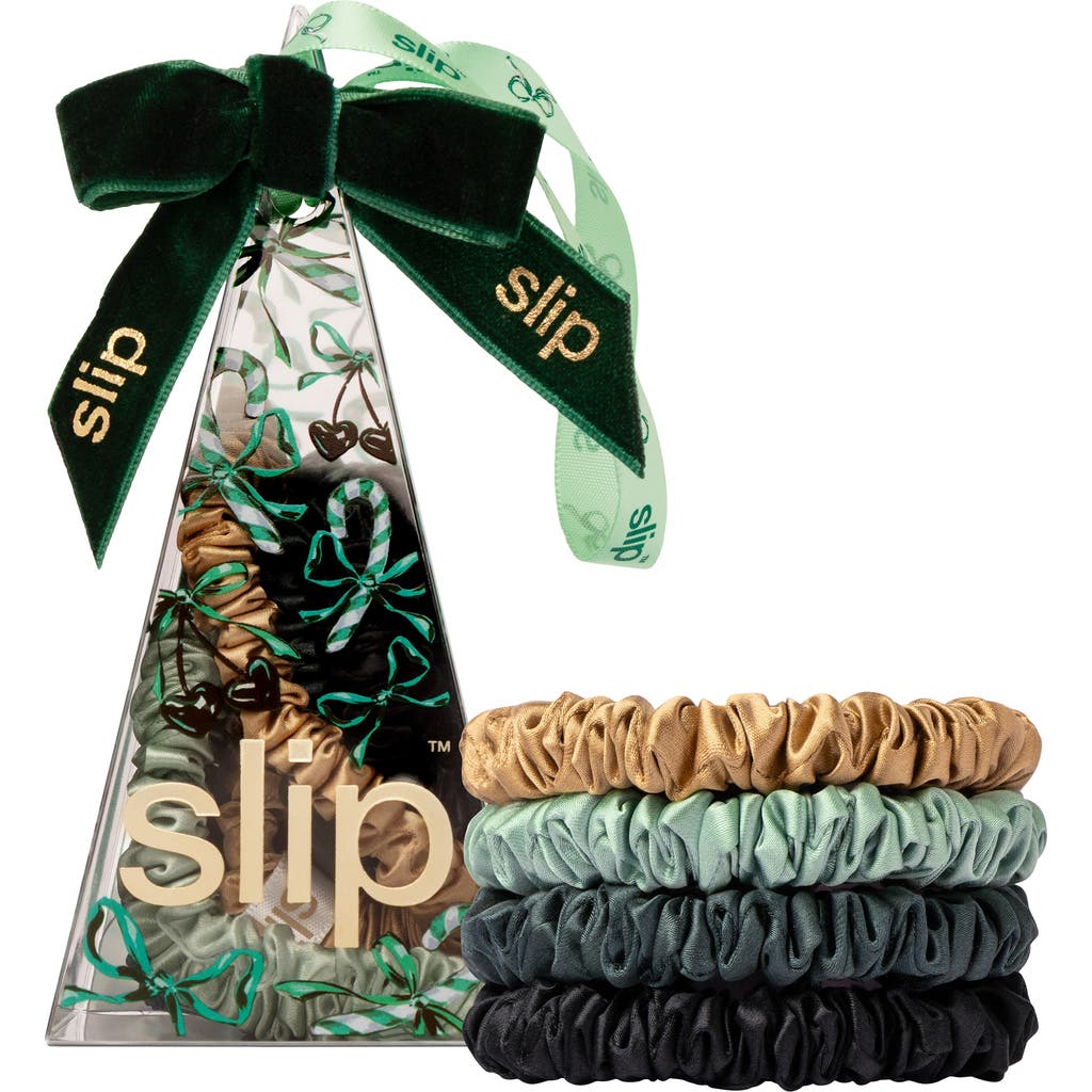 Slip Sweetie Pie Skinny Silk Pack Of Four Scrunchie Ornament In Multi