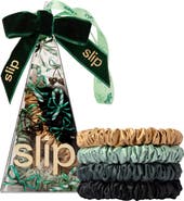 slip Pure Silk 4-Pack Skinny Scrunchie Ornament $34 Value