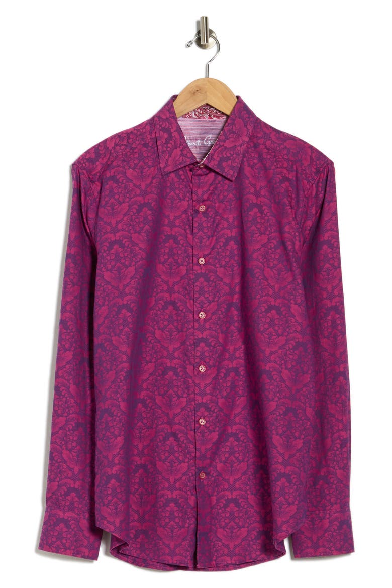 Bayview Cotton Button-Up Shirt, Alternate, color, FUSCHIA