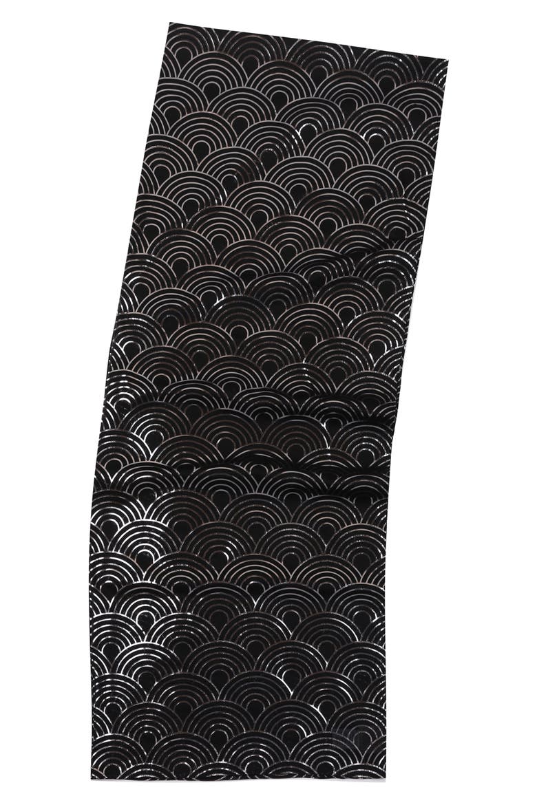 Metallic Rainbow Oblong Scarf, Alternate, color, BLACK
