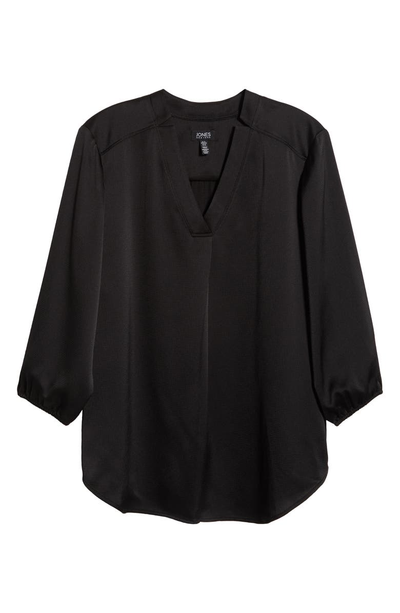 Jones New York Notch Neck V-Neck Top, Alternate, color, Jones Black