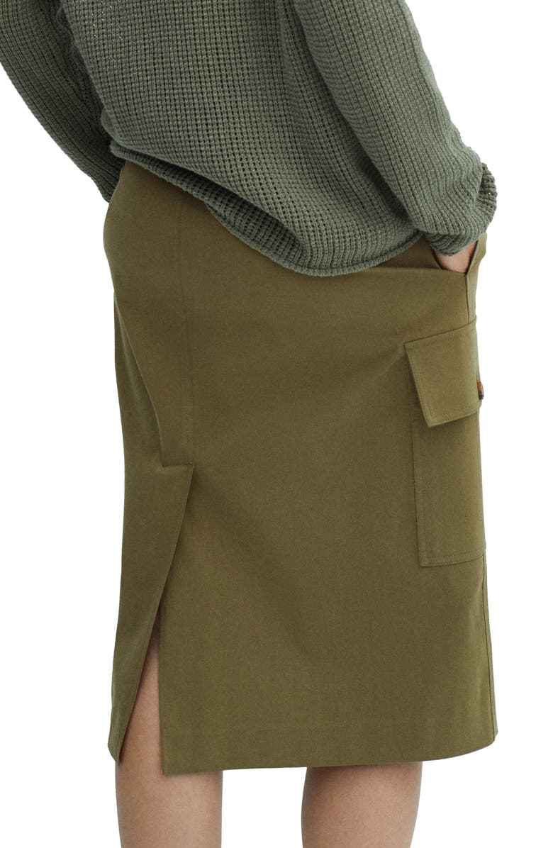 MANGO Cargo Pencil Midi Skirt, Alternate, color, 