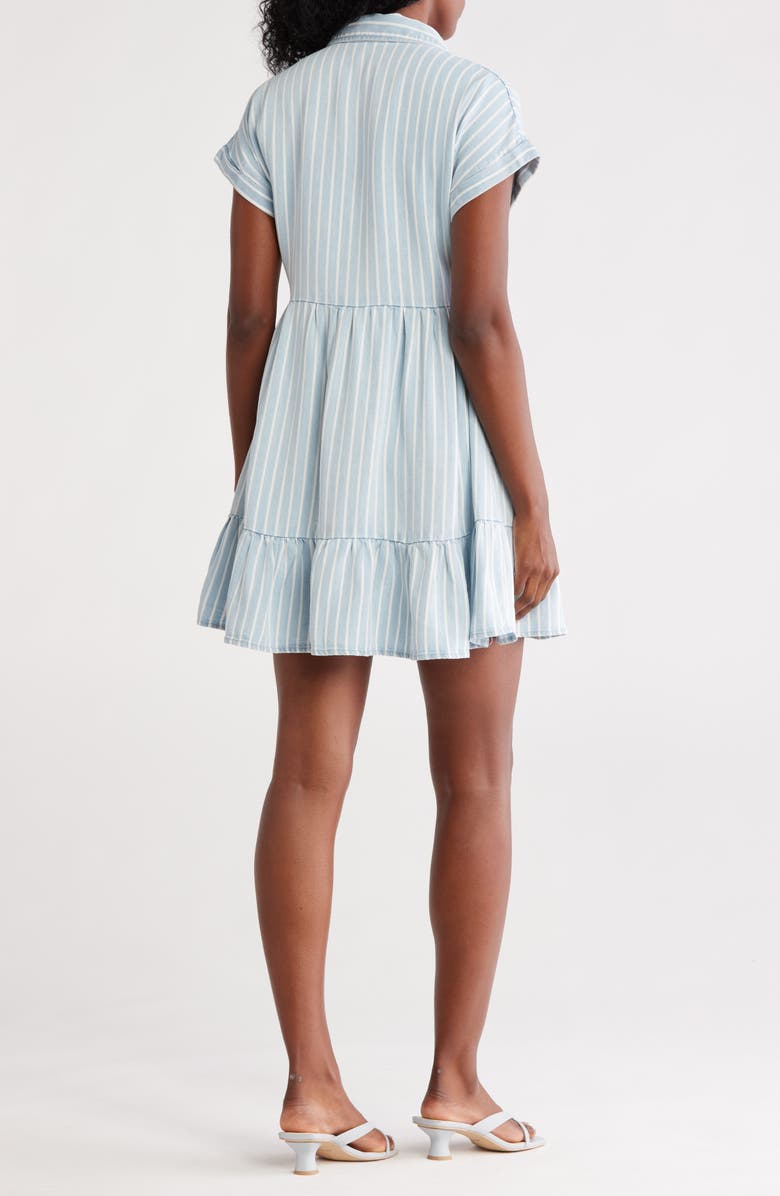 Blu Pepper Stripe Ruffle Hem Shirtdress, Alternate, color,
