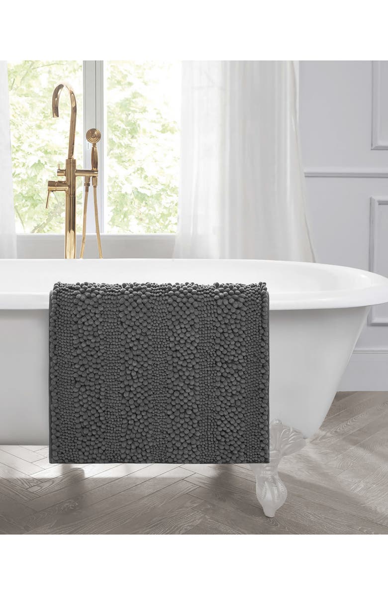 Laura Ashley Astor 27-Inch Chenille Bath Mat, Alternate, color, Dark Grey