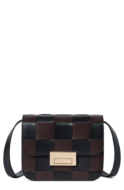 Desi Woven Leather Crossbody Bag