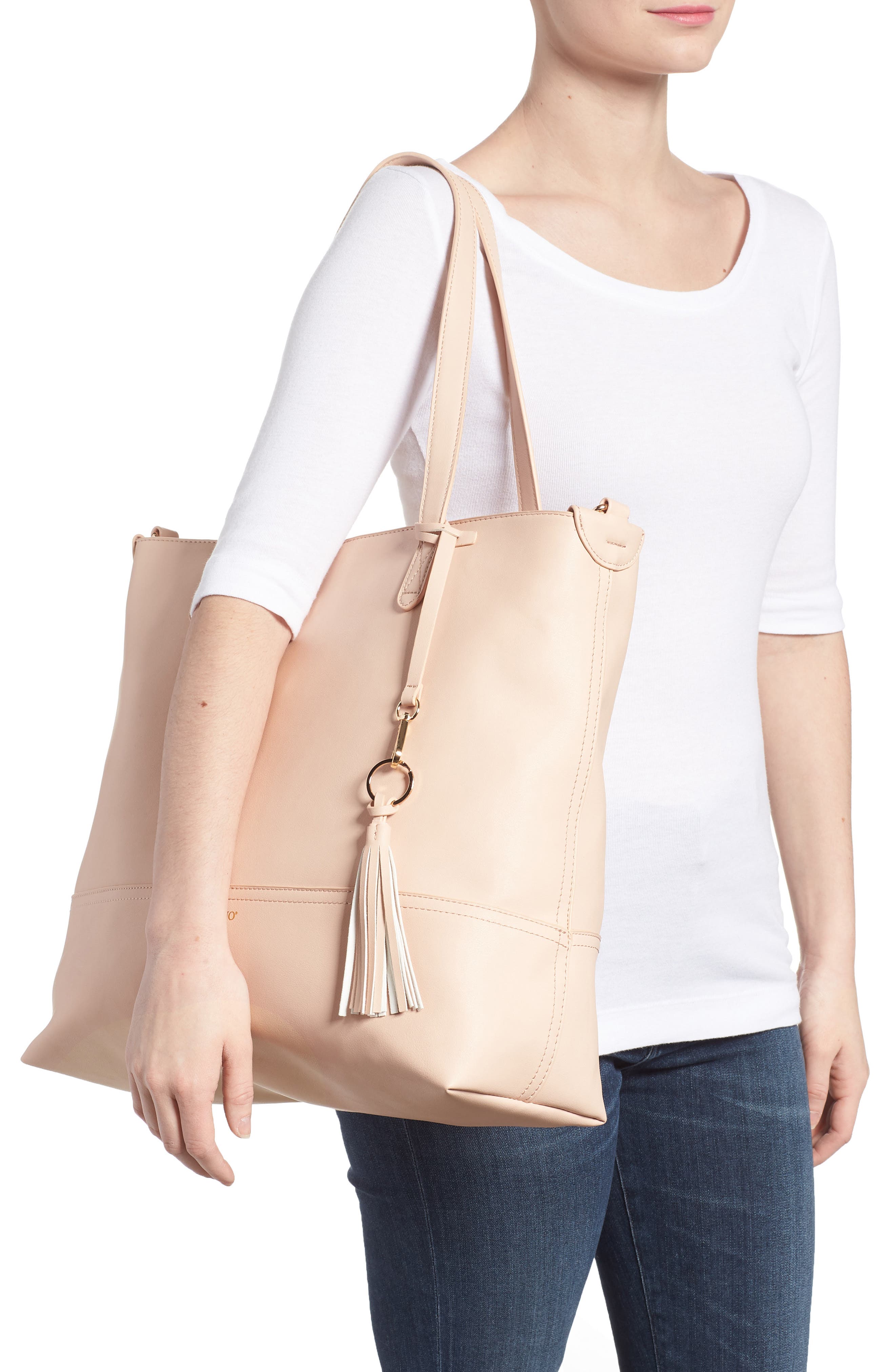 Bella Tunno Boss Faux Leather Diaper Bag & Clutch, Alternate, color, 