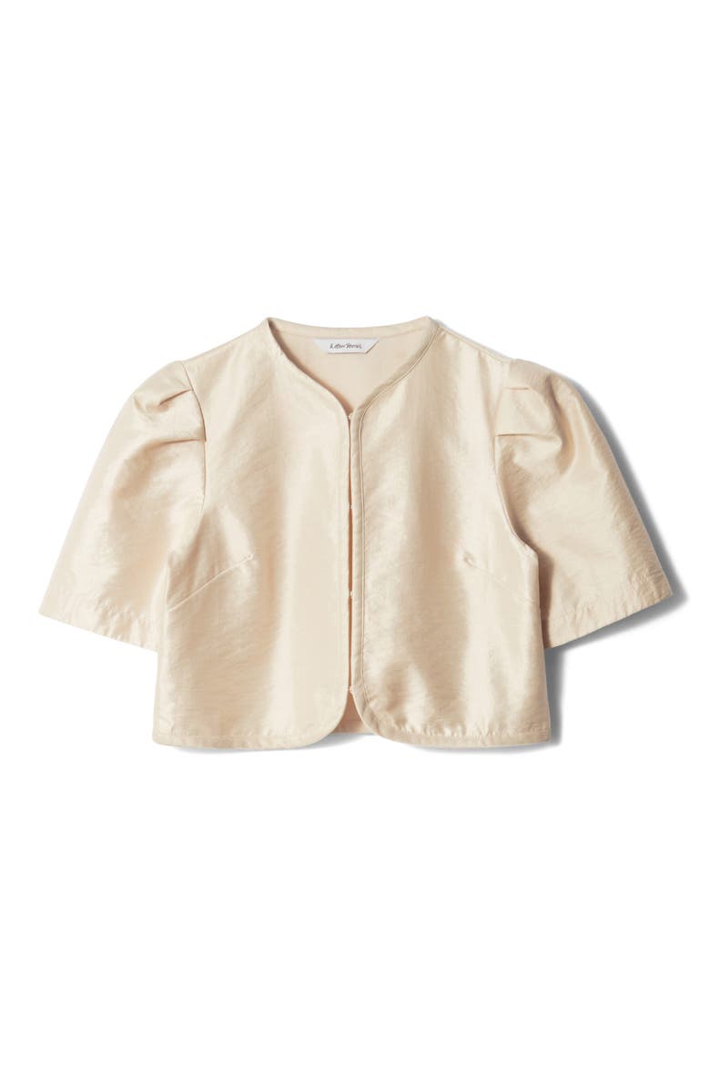 Chada Speed Puff Sleeve Crop Top, Alternate, color, WHITE DUSTY LIGHT