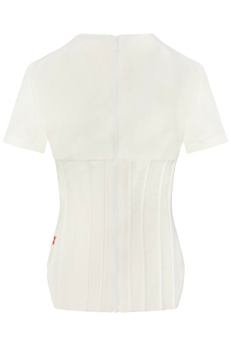 Tailored Corset Tee Top, Alternate, color, white