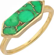 YS GEMS Green Copper Turquoise Ring