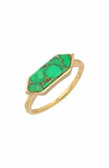YS GEMS Green Copper Turquoise Ring