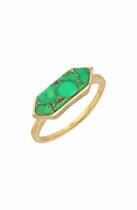 YS GEMS Green Copper Turquoise Ring
