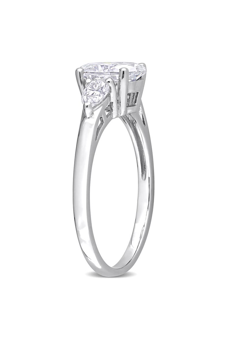 Moissanite Oval Pear 3-Stone Ring, Alternate, color, Sterling Silver