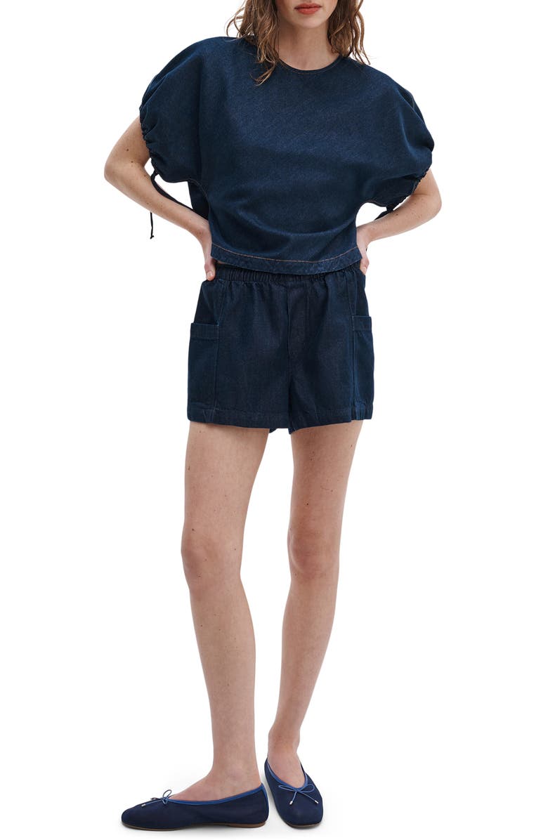 rag & bone Laura Tie Cuff Denim Shirt, Alternate, color, Ocean Rinse