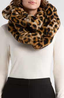 Kurt Geiger London Leopard Print Faux Fur Infiniry Scarf
