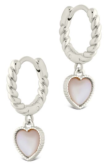 Sterling Forever Serenna Heart Hoop Earrings In Silver