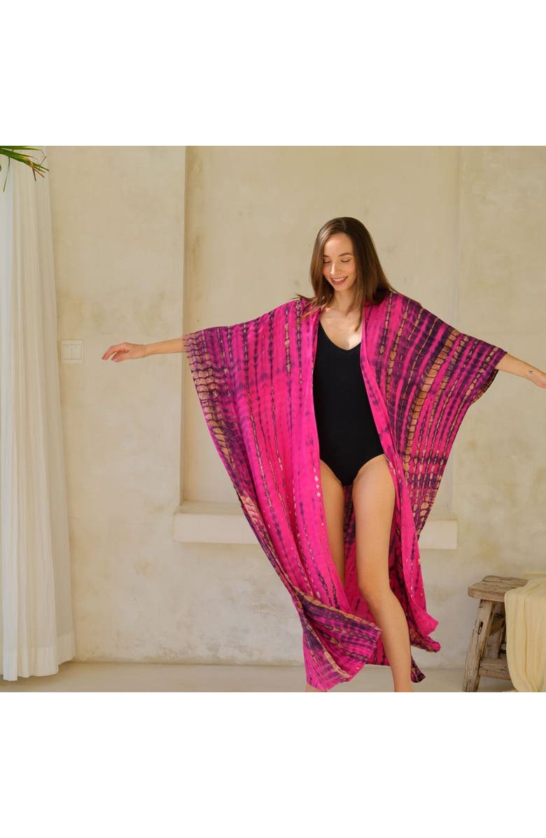 PINK HALEY Sara Hand Dyed Robe, Alternate, color, Fuchsia