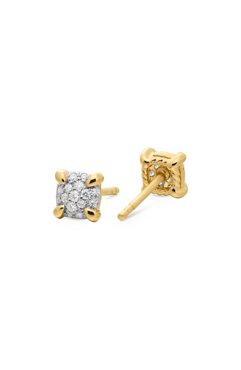David Yurman Petite Chatelaine<sup>®</sup> 18K Gold & Diamond Stud Earrings, Alternate, color, Diamond