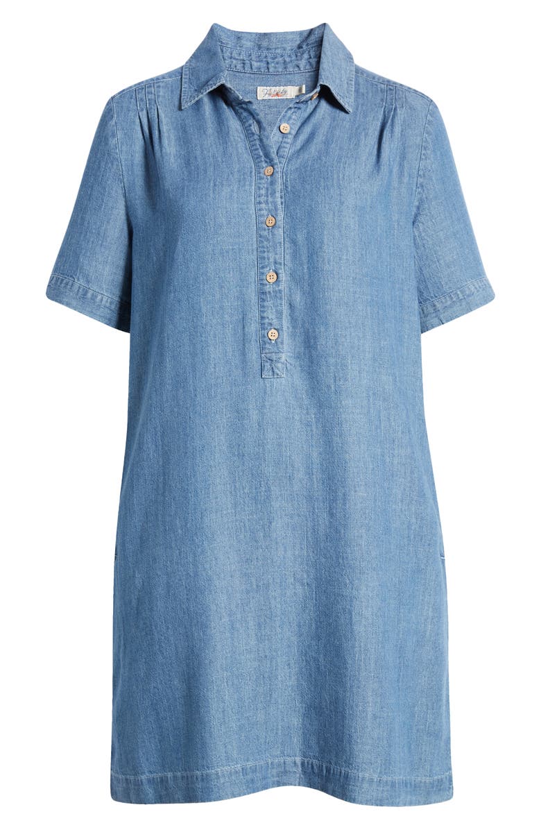 Faherty Hana Chambray Mini Shirtdress, Alternate, color,