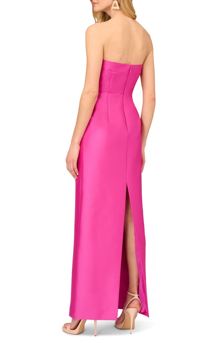 Aidan Mattox by Adrianna Papell Pleated Bodice Strapless Mikado Gown, Alternate, color,
