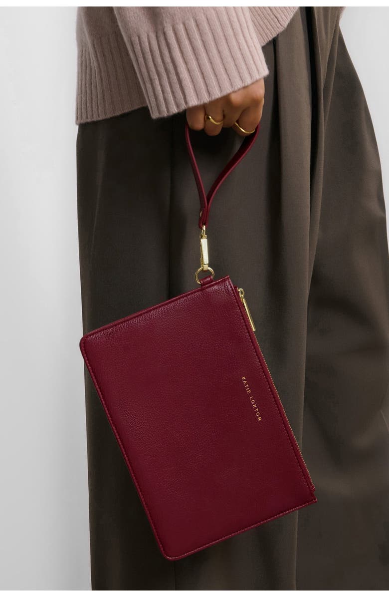 Katie Loxton Alba Wristlet Pouch in Cherry, Alternate, color, Cherry
