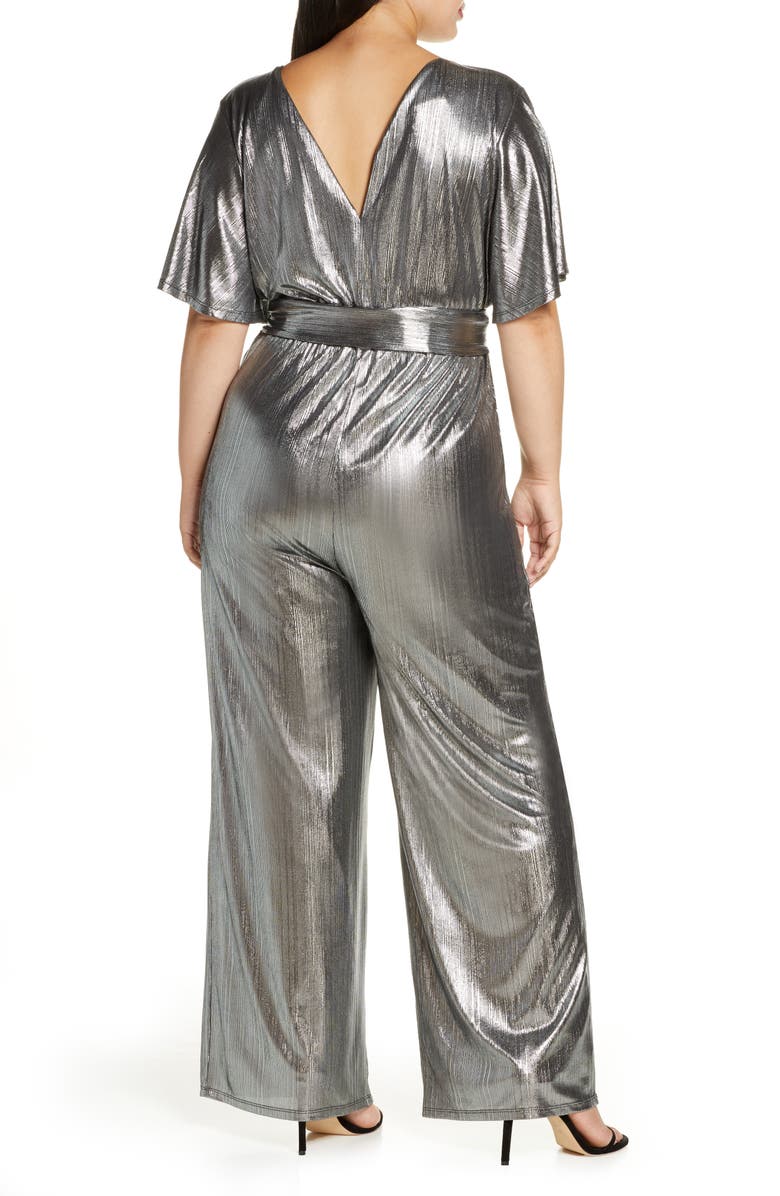 ELOQUII R29 x ELOQUII Wide Leg Metallic Jumpsuit, Alternate, color,