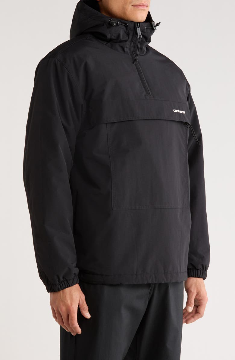 Carhartt Work In Progress Water Repellent Nylon Windbreaker Anorak, Alternate, color, Black / White