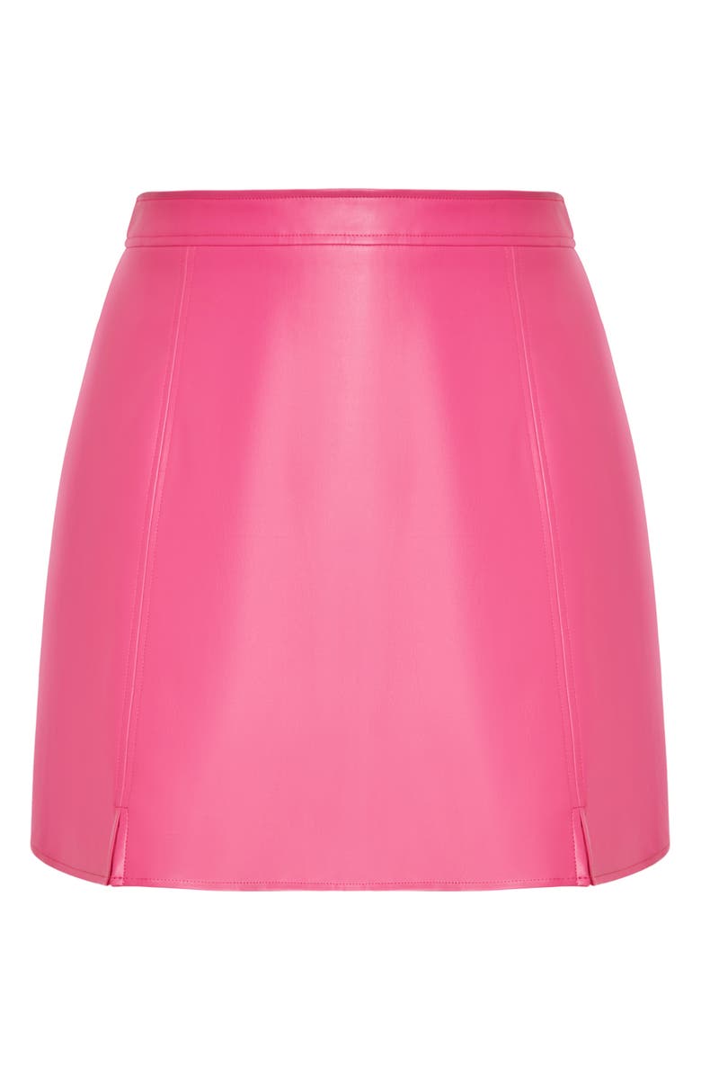 City Chic Lanie Faux Leather Skirt, Alternate, color, Vibrant Pink