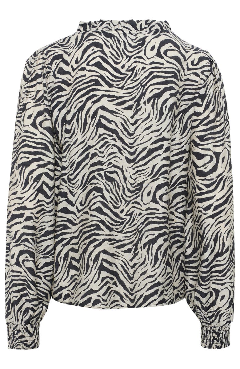 Kaffe KAjodie V-neck Long Sleeve Blouse, Alternate, color, Black Oyster/Moonstruck