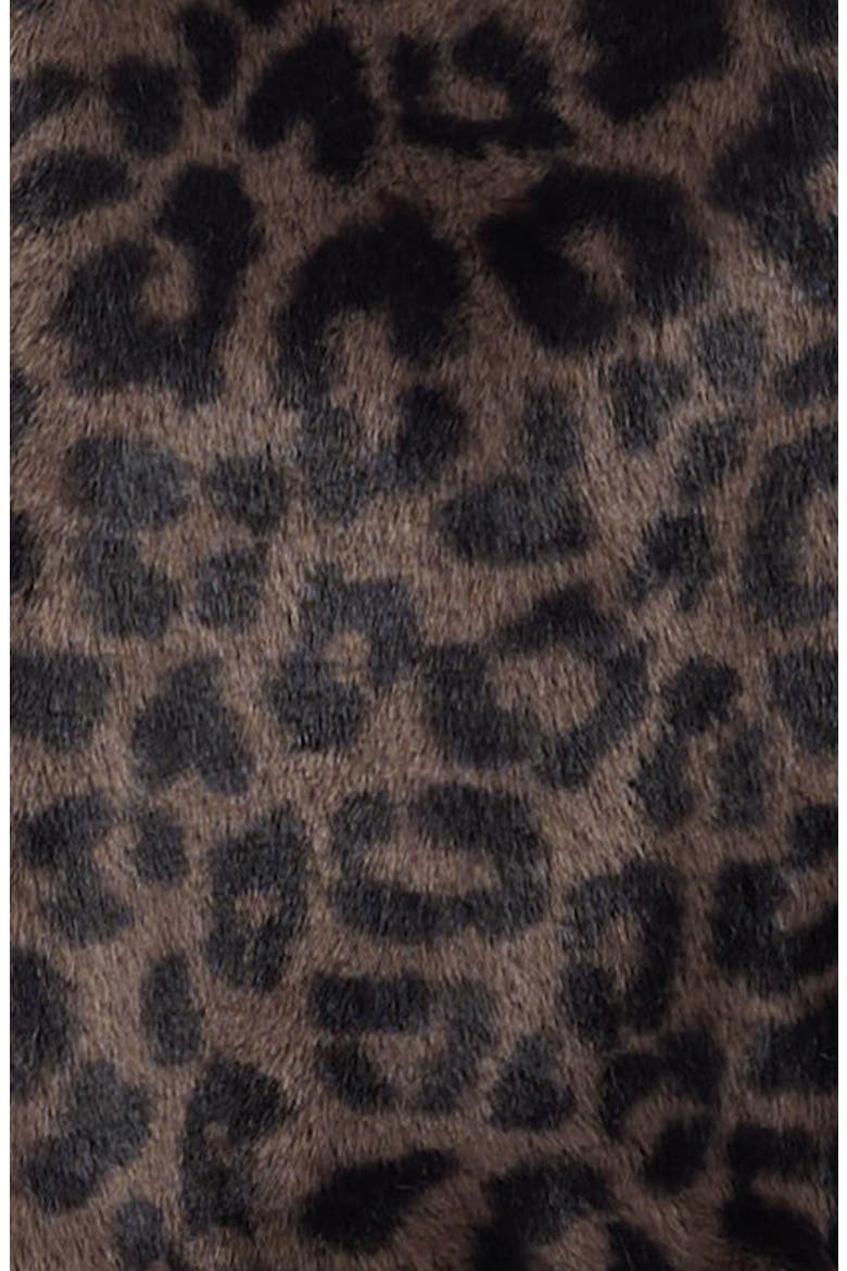 Cheetah Girl Faux Fur Hooded Jacket, Alternate, color, LEOPARD PRINT