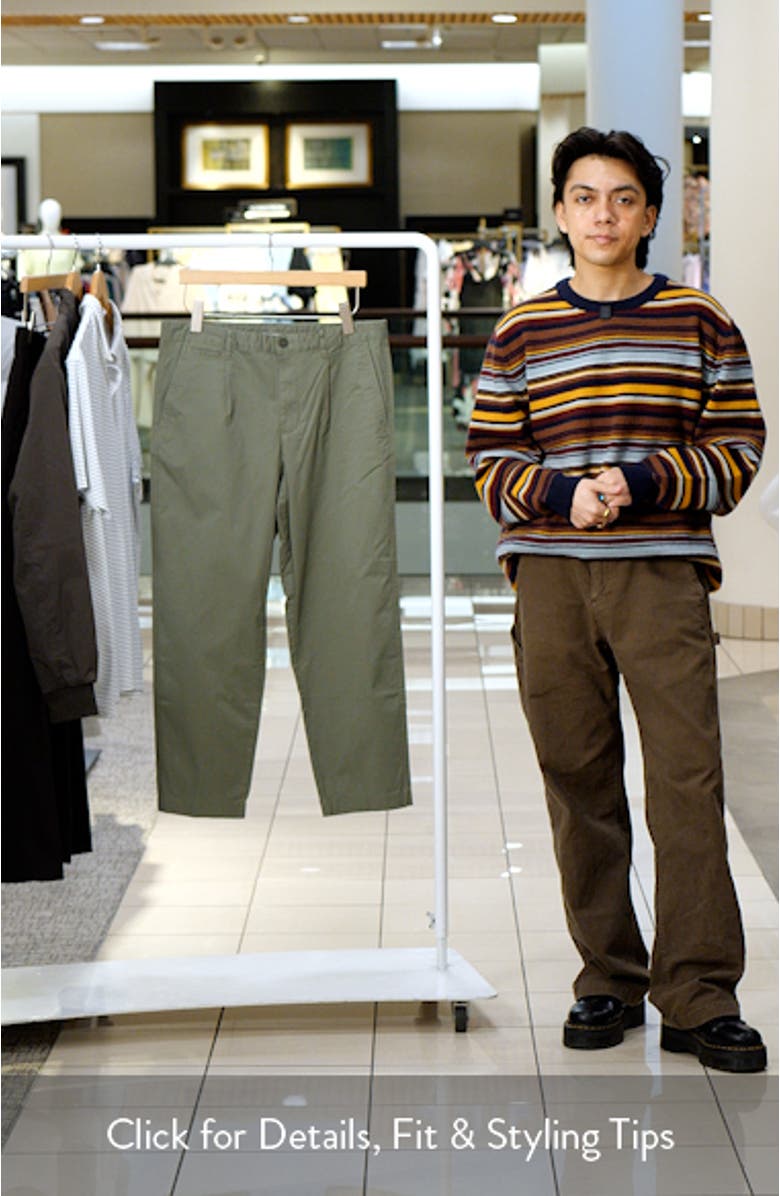 Regular Fit Pleated Stretch Cotton Dress Pants, sales video thumbnail