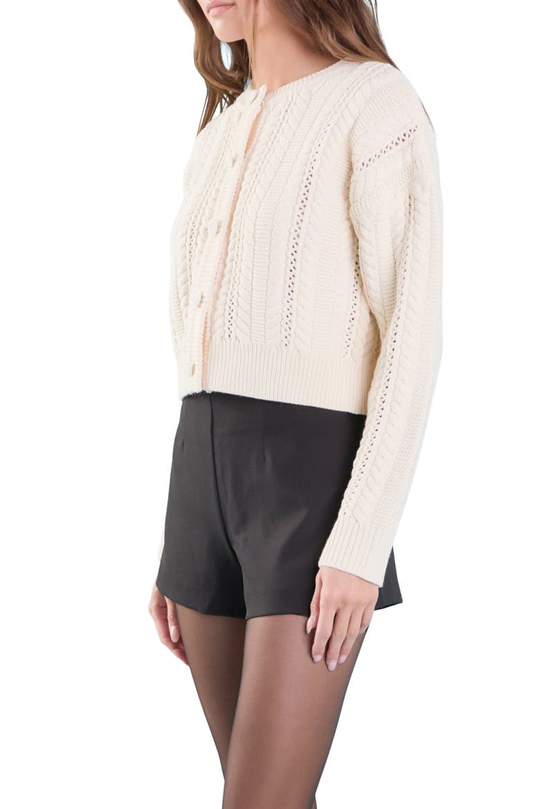 Cable Stitch Cardigan, Alternate, color, CREAM