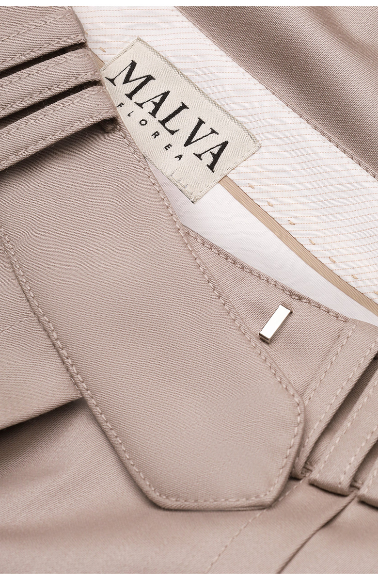 Malva Florea Bias-Cut Flared Pants With Slip Detail, Alternate, color, Cappuccino