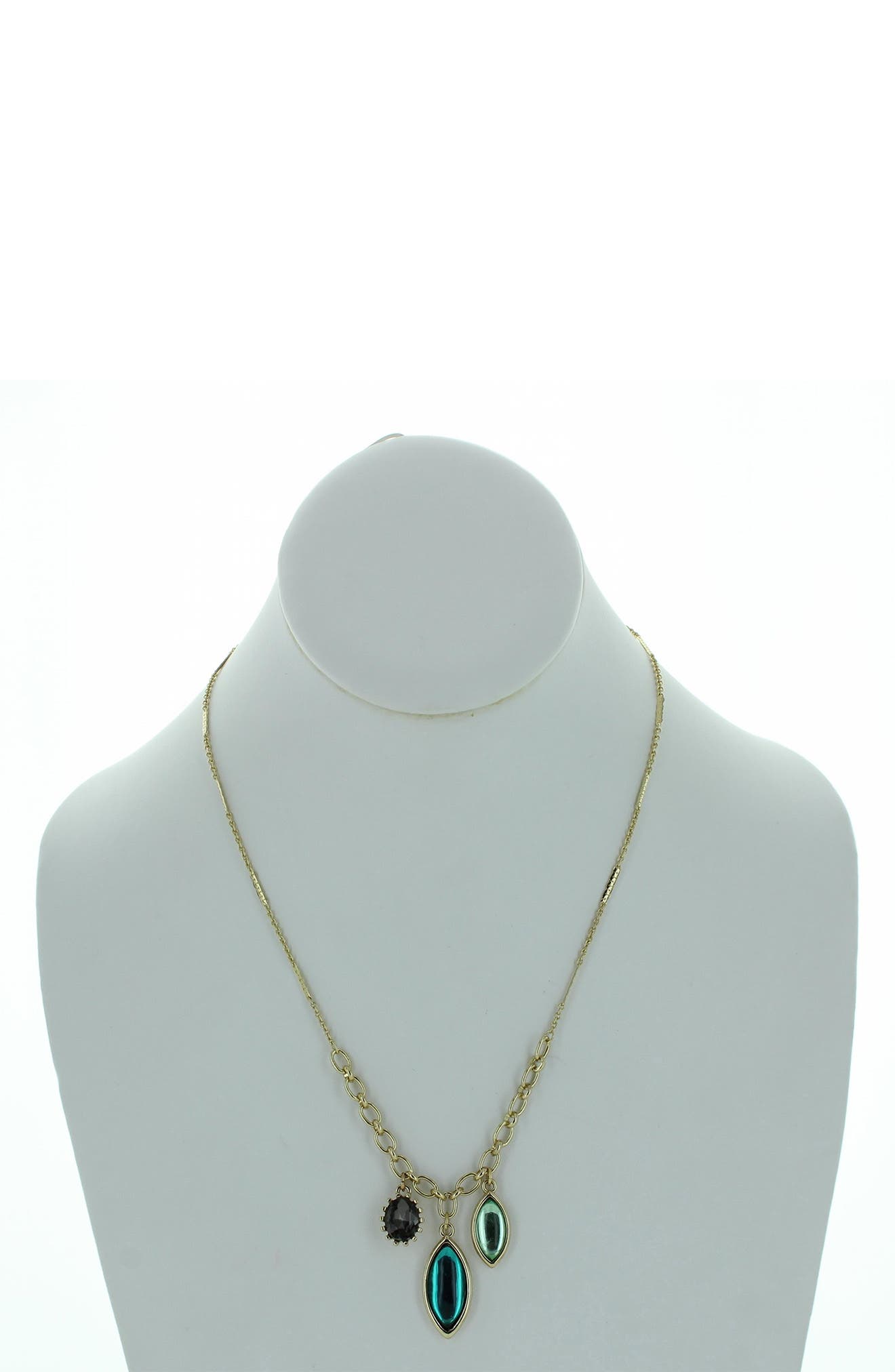 OLIVIA WELLES Triple Charm Pendant Necklace