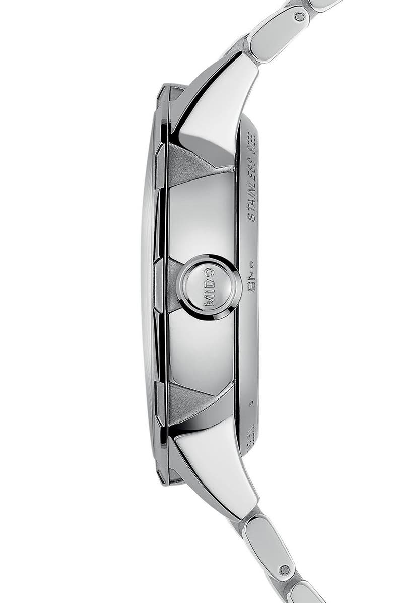 MIDO Rainflower Blossom Skeleton Automatic Bracelet Watch, 34mm, Alternate, color, White Mother Of Pearl