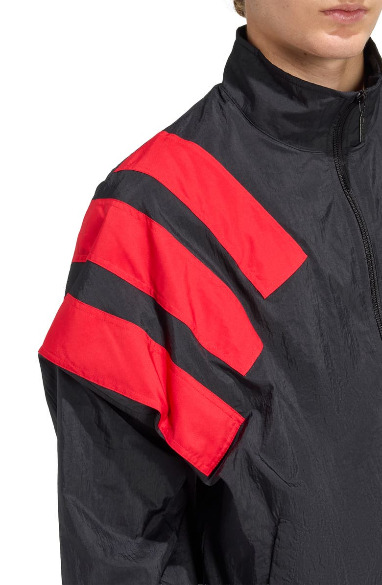 adidas Arch Oversize Nylon Track Jacket, Alternate, color, Black/ Better Scarlet