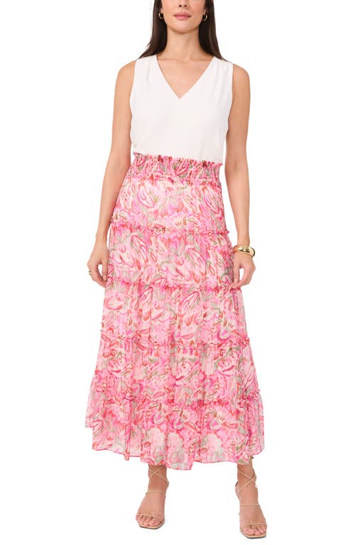 VINCE CAMUTO VINCE CAMUTO TIERED SMOCKED WAIST MAXI SKIRT