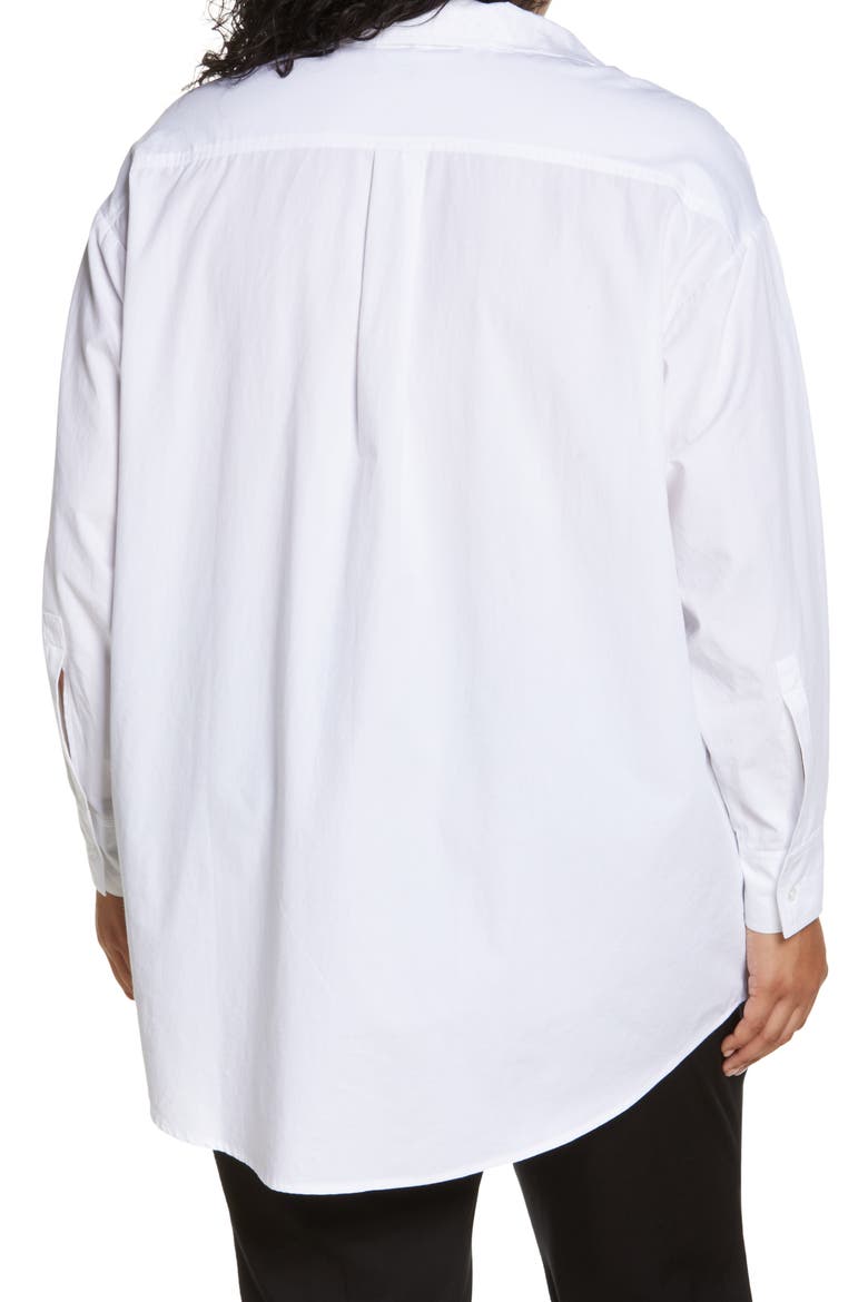 Maeve Oversize Button-Up Poplin Shirt, Alternate, color, BRIGHT WHITE