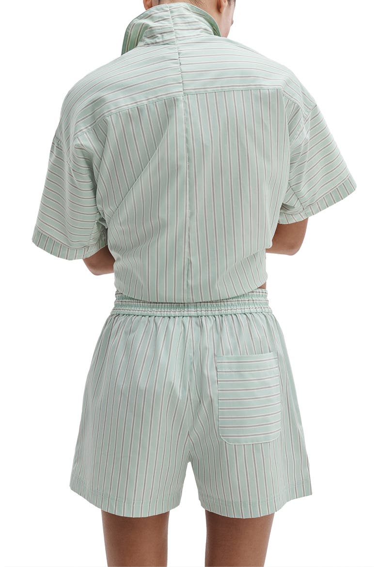 Marvin Stripe Cotton Drawstring Shorts, Alternate, color, GREEN STRIPE