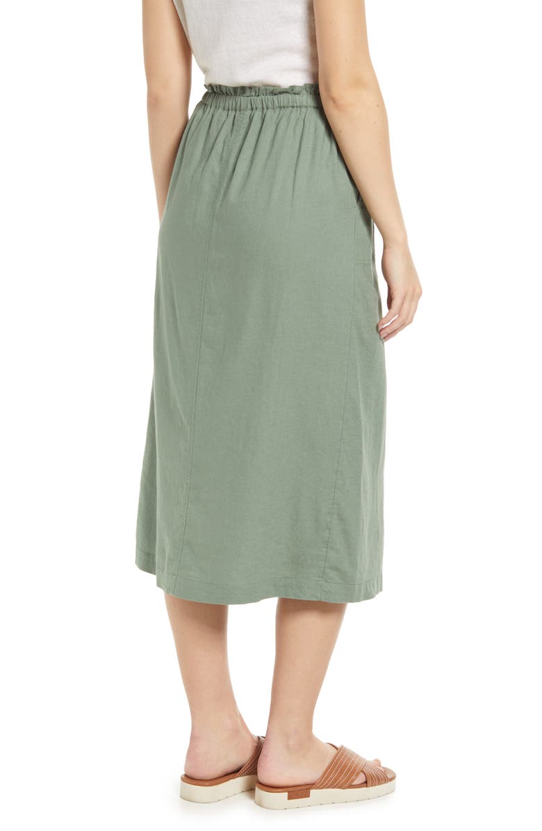 Caslon<sup>®</sup> LINEN FRONT SLIT MIDI SKIRT, Alternate, color, 