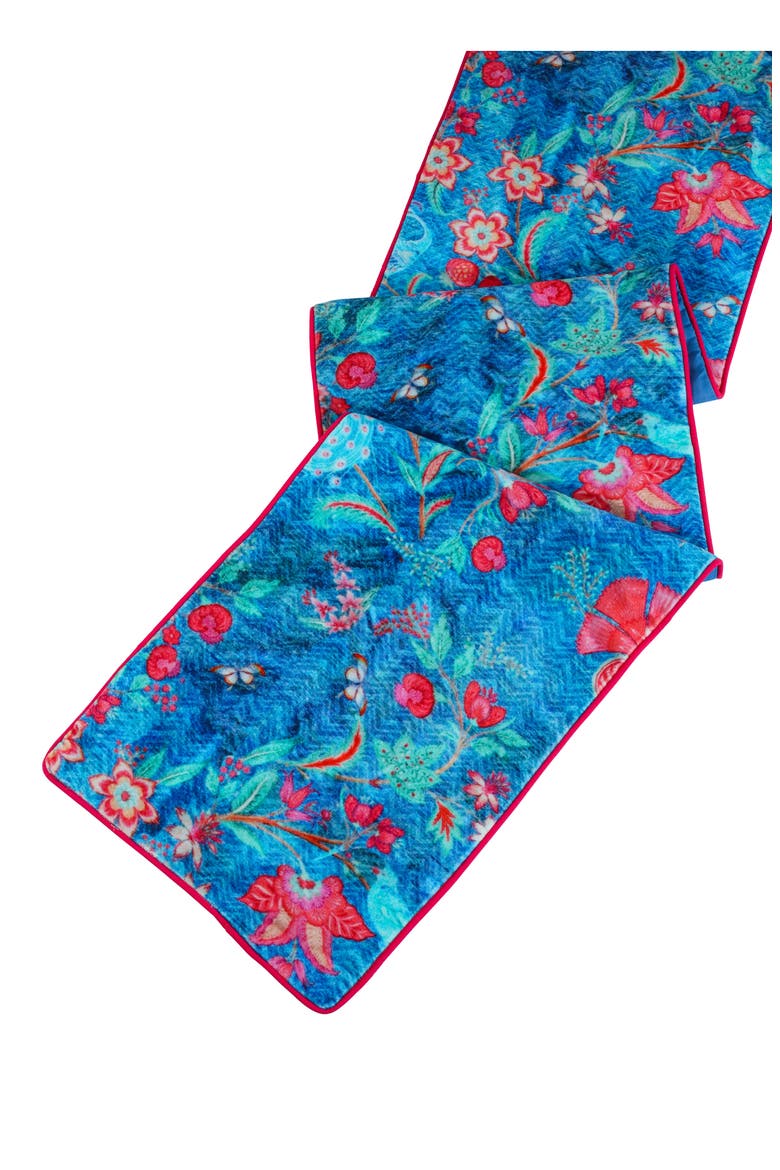 Print Velvet Table Runner, Main, color, BLUE